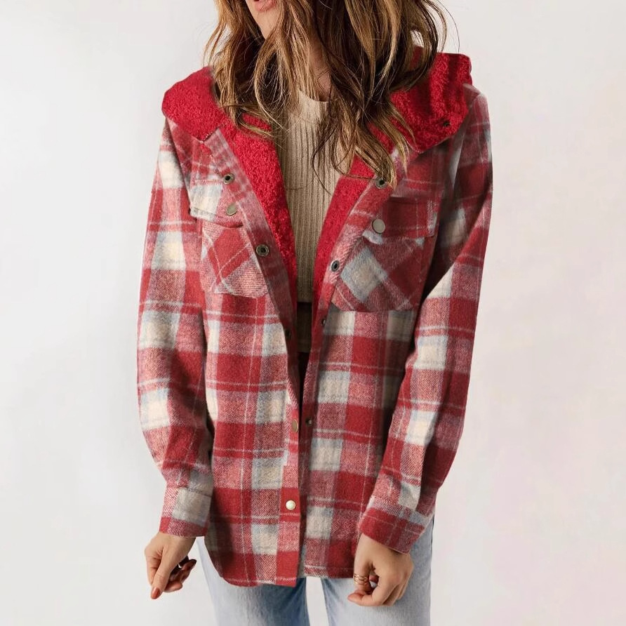 Hazel® | Soft Plaid Wool Coat