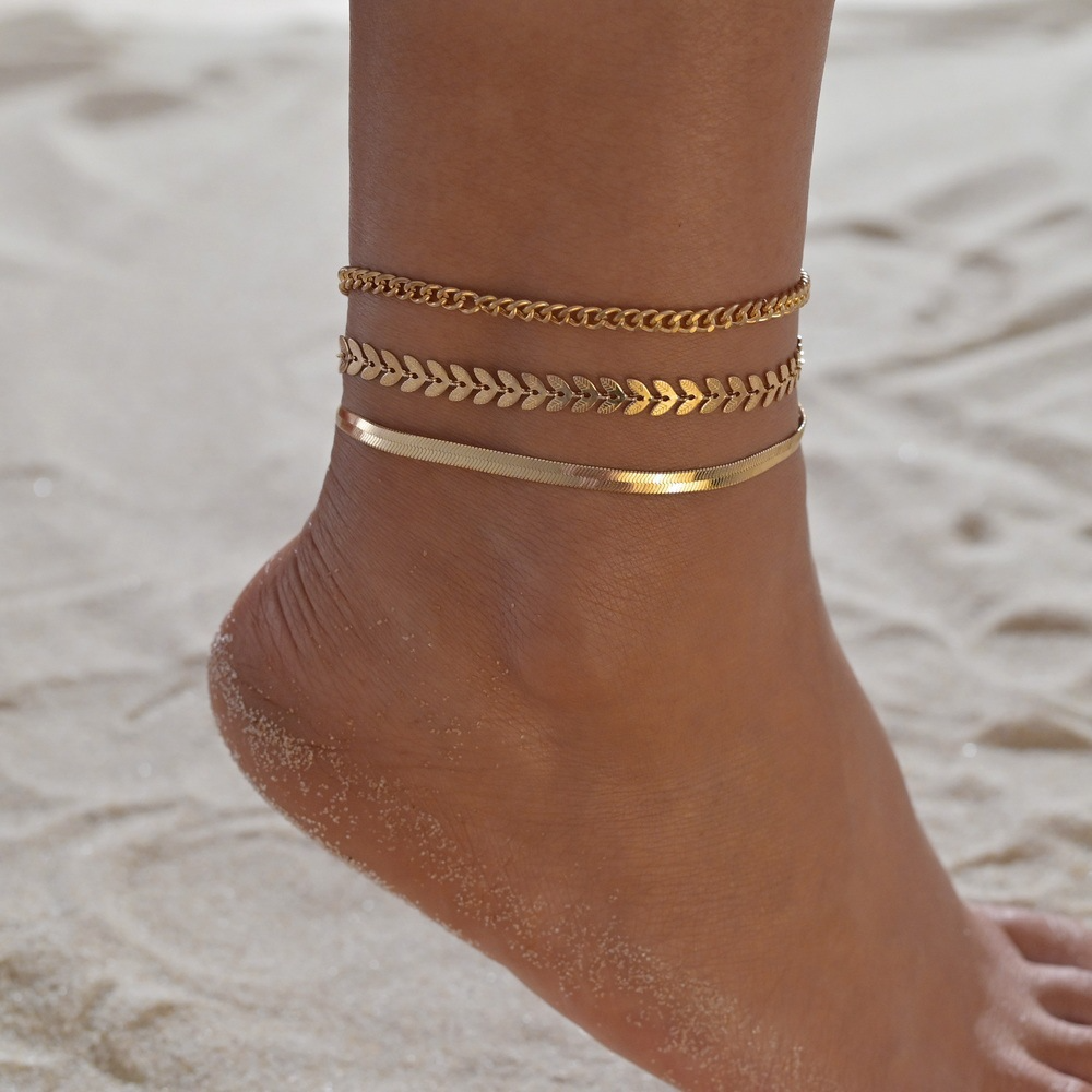 Gold plated ankle 3-Piece set