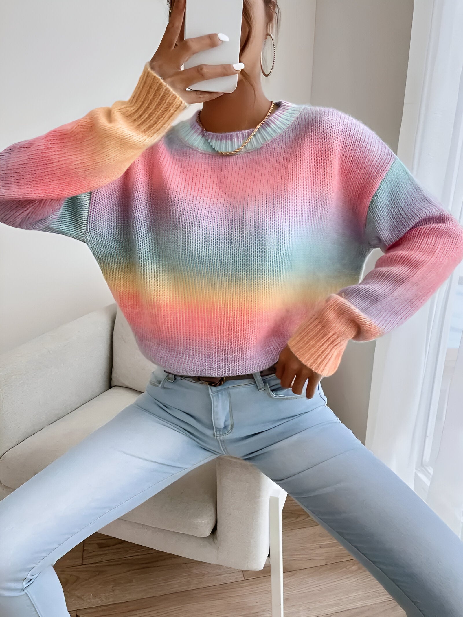 Stefania™ | Maglione a spalla scesa Ombre