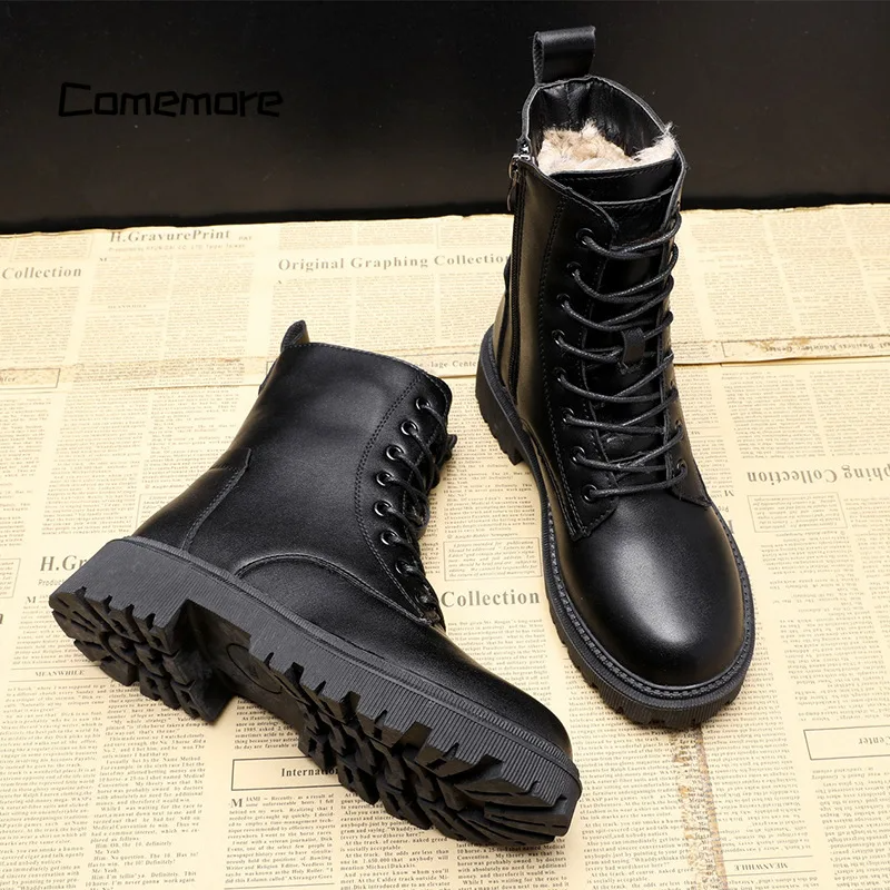 Andrea™ - Schwarze Winterstiefel aus Leder