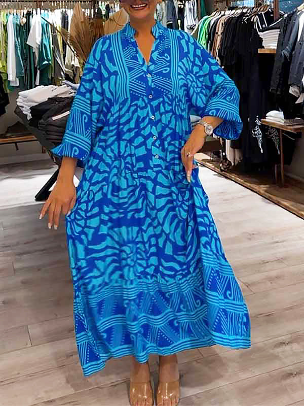Elka - Printed V-neck Dress