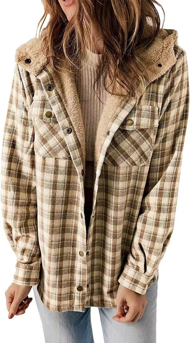 Hazel® | Soft Plaid Wool Coat