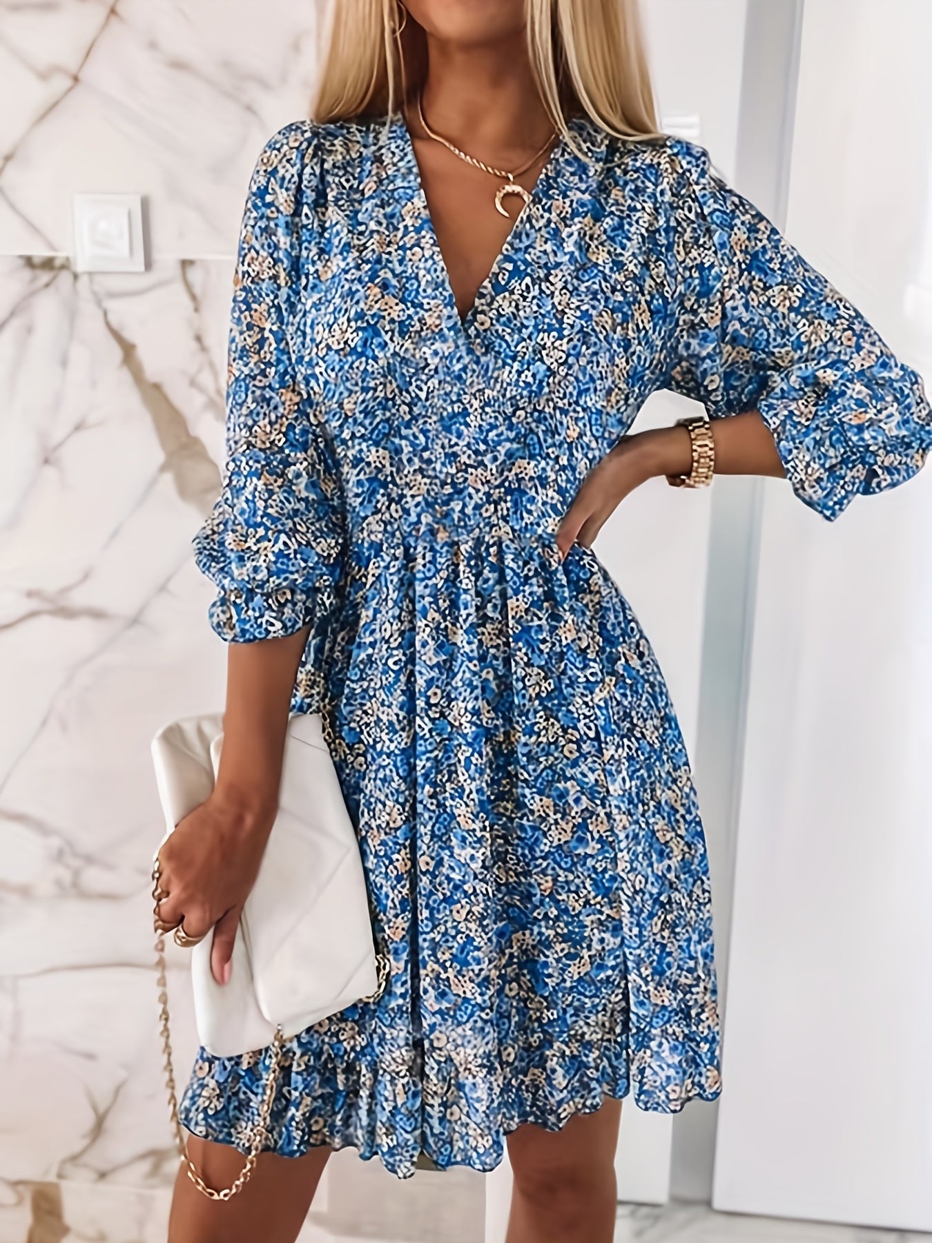 Alina Flutter Sleeve Dress