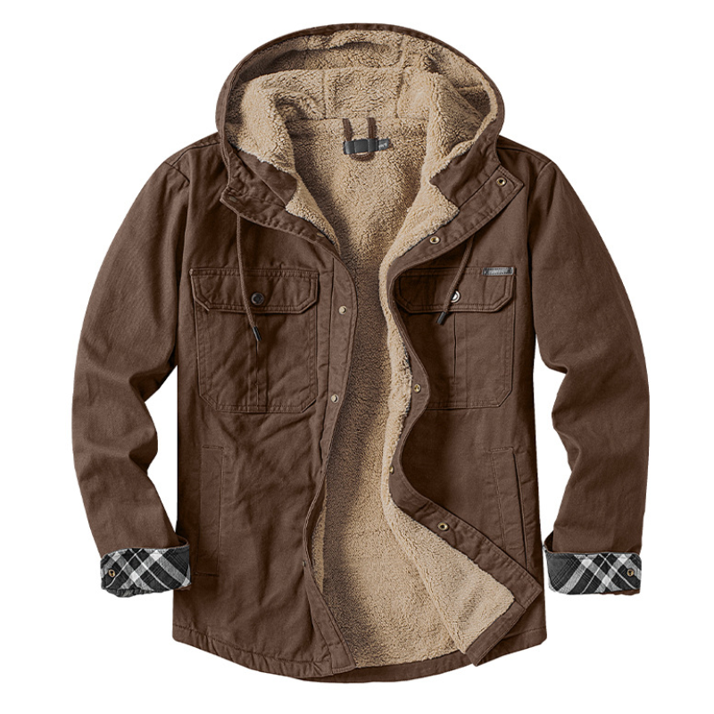 Jack Washington Hooded Velvet Jacket for Men – Winter Wear