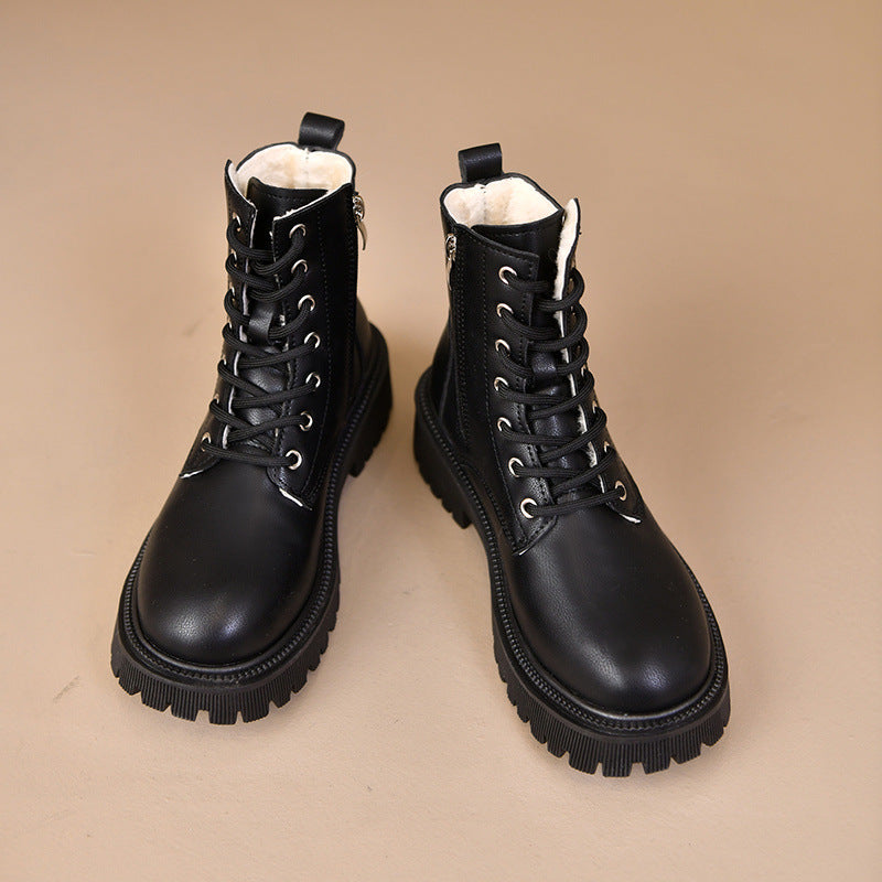 Andrea™ - Schwarze Winterstiefel aus Leder