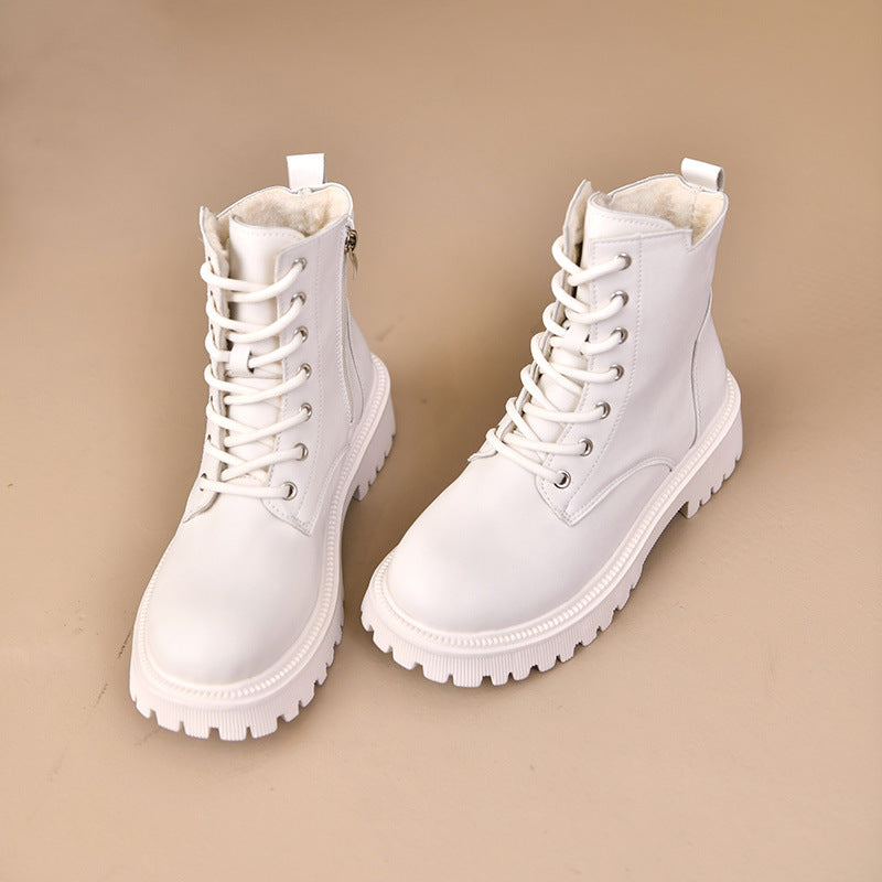 Andrea™ - Schwarze Winterstiefel aus Leder