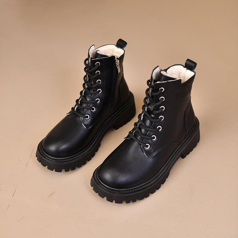 Andrea™ - Schwarze Winterstiefel aus Leder
