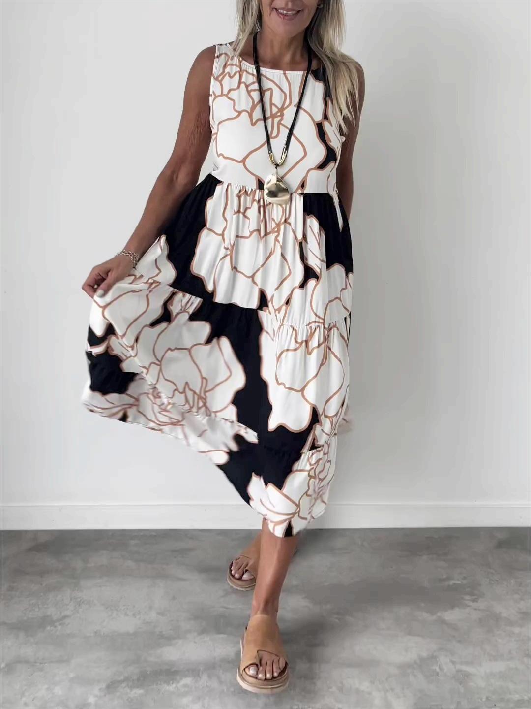 Hertha - Wanda Printed Sleeveless Dress