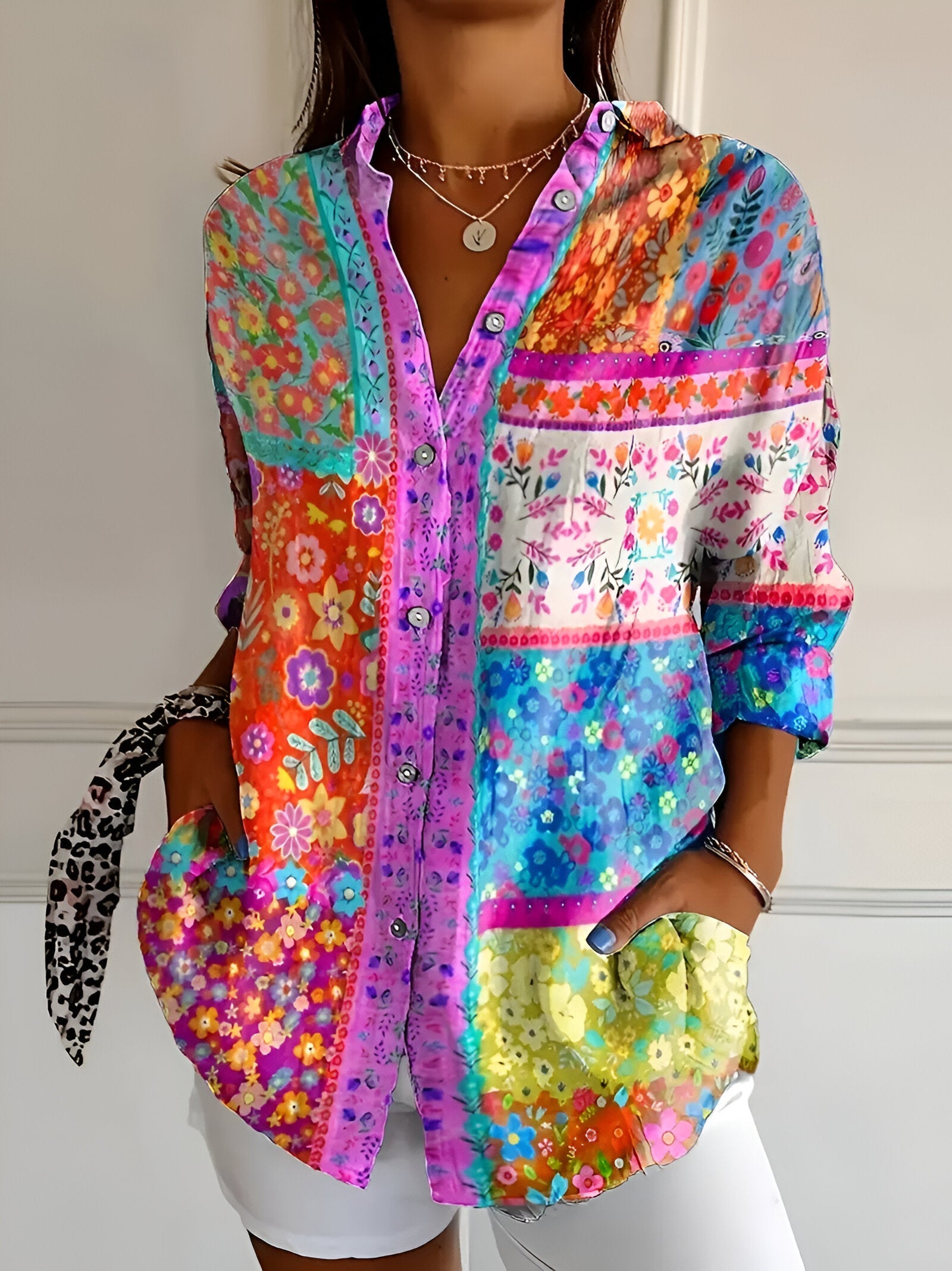 Michela™ | Camicia stampata dal taglio ampio