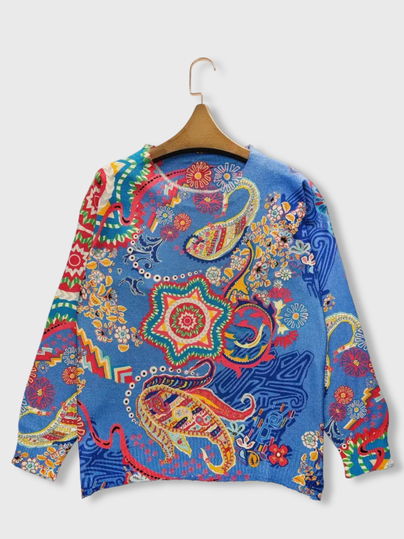 Barbara™ | Maglione in maglia con stampa paisley