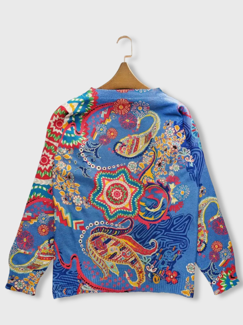 Barbara™ | Maglione in maglia con stampa paisley
