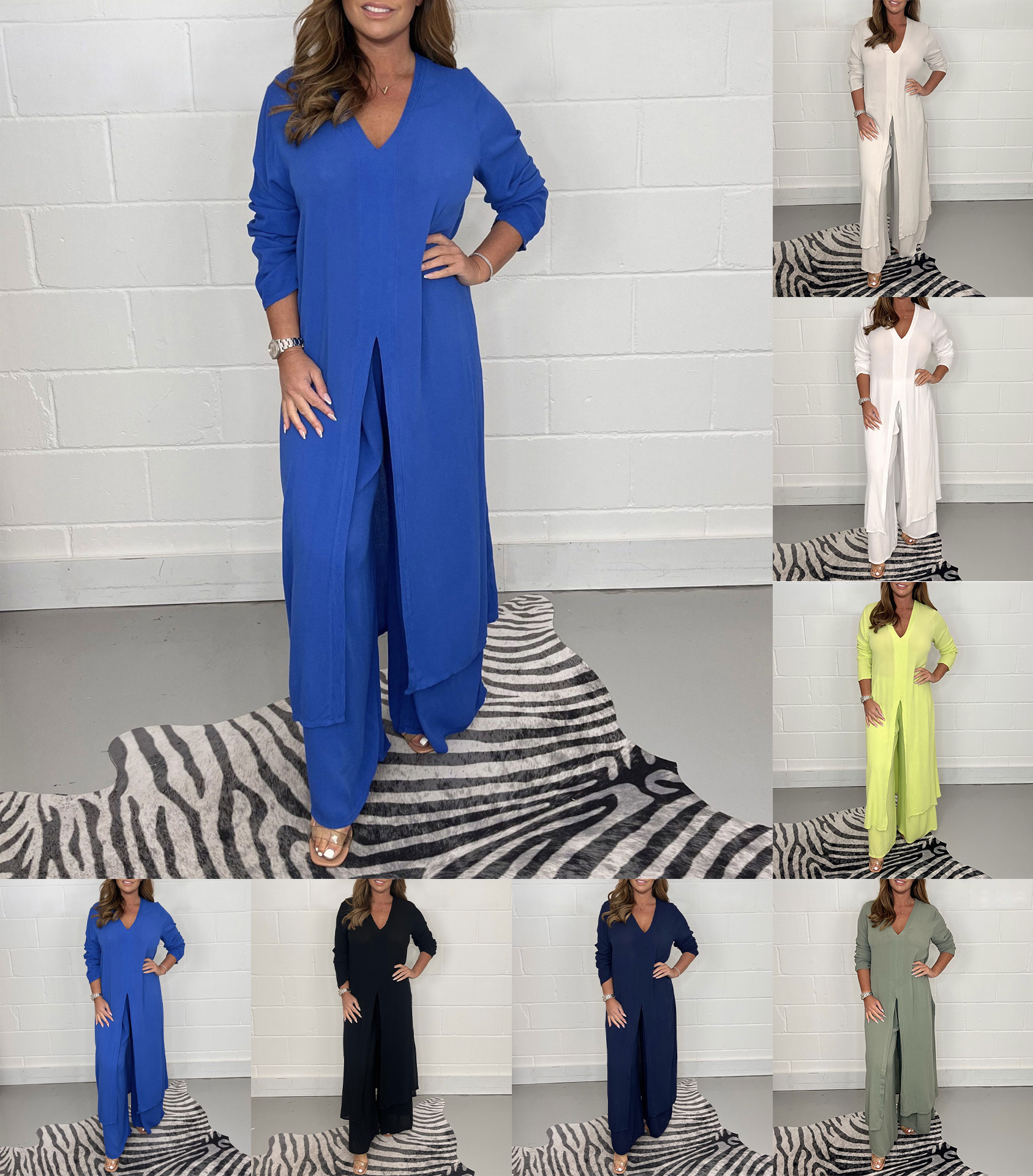 Alejandra - Lässig V-Ausschnitt Zweiteilig Satz