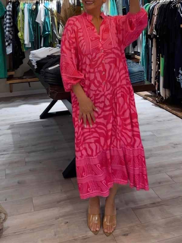 Elka - Printed V-neck Dress