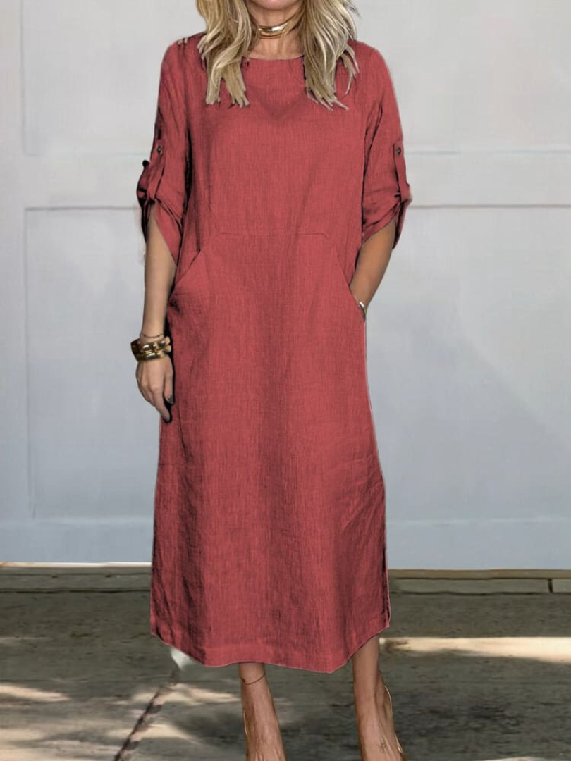 Chloe™ | Elegant Pocket Midi Dress