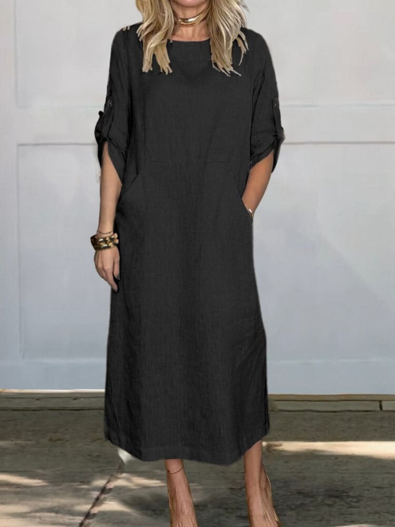Chloe™ | Elegant Pocket Midi Dress