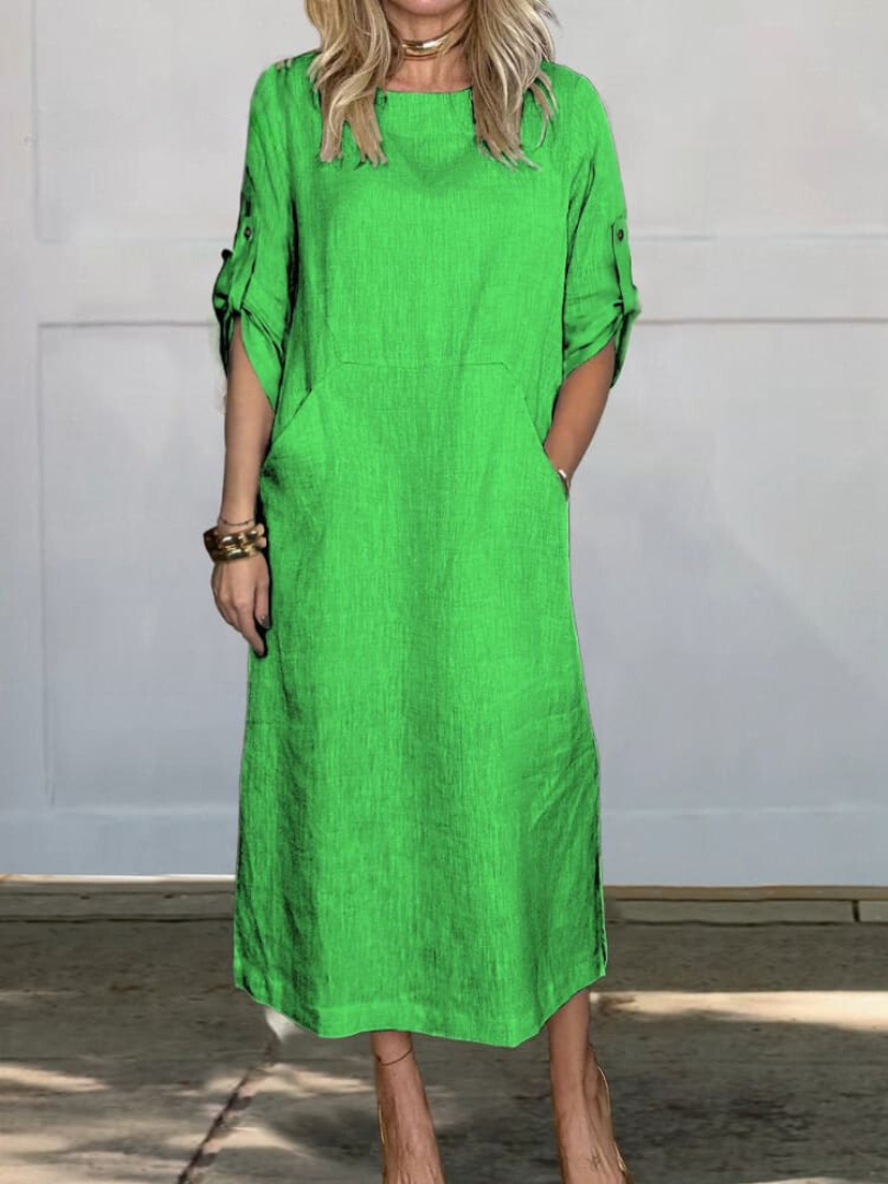 Chloe™ | Elegant Pocket Midi Dress