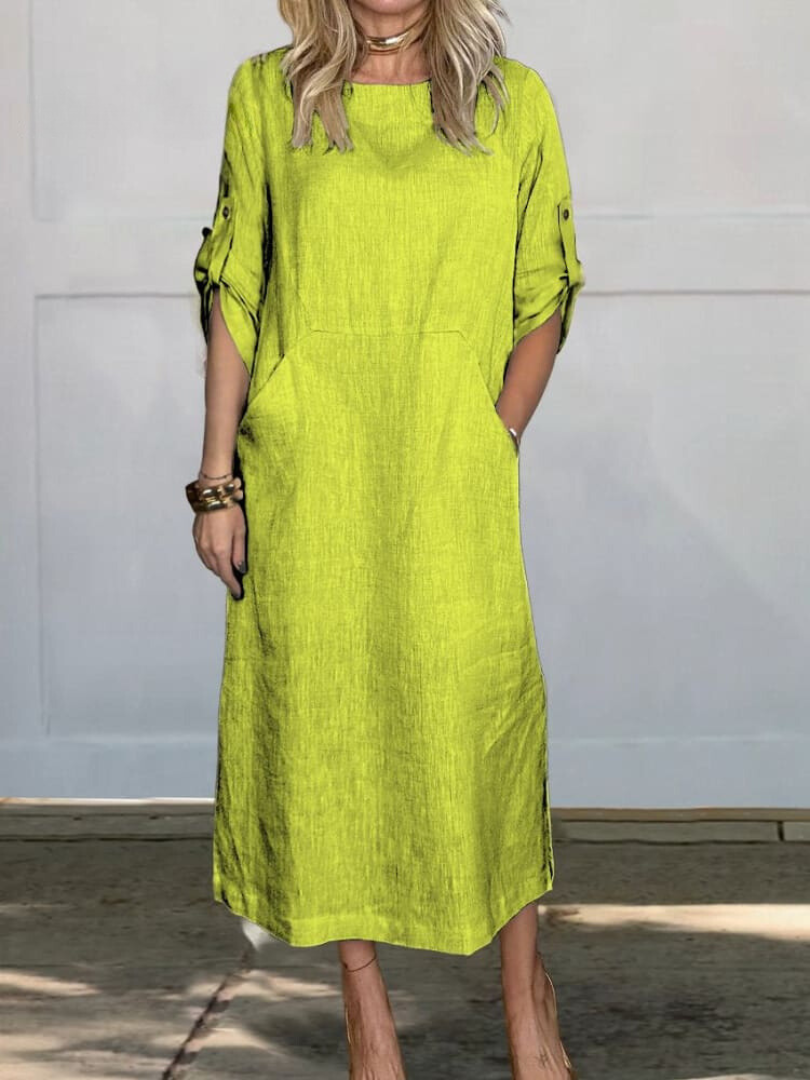 Chloe™ | Elegant Pocket Midi Dress