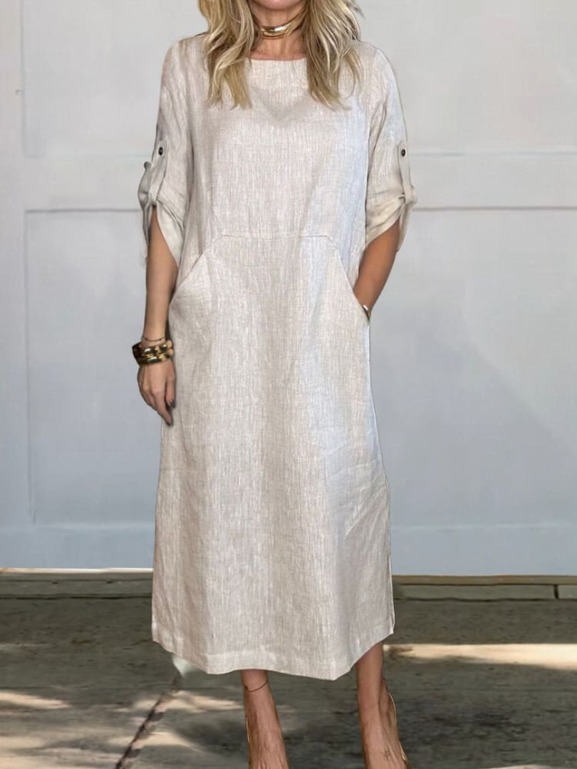 Chloe™ | Elegant Pocket Midi Dress
