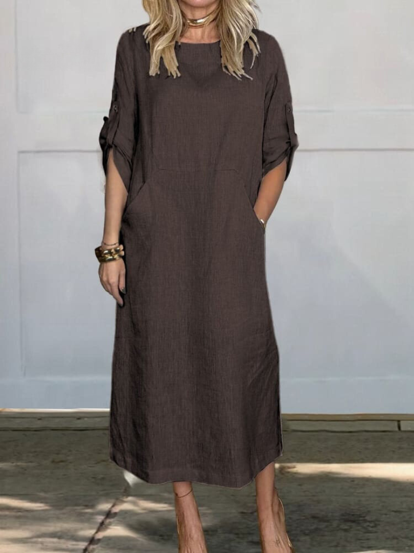Chloe™ | Elegant Pocket Midi Dress