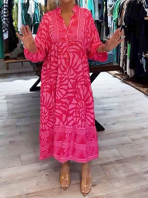 Elka - Printed V-neck Dress