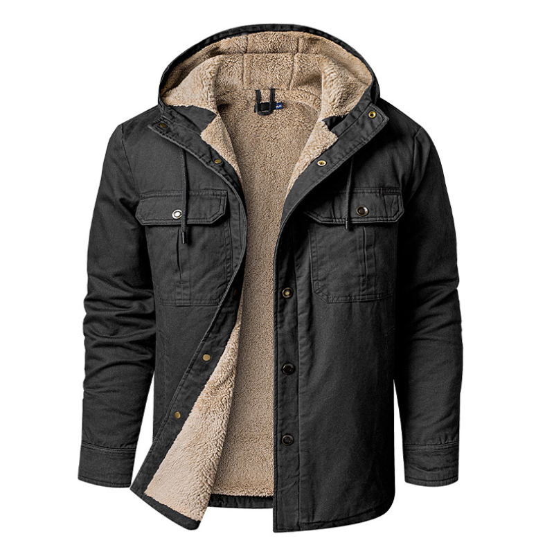 Jack Washington Hooded Velvet Jacket for Men – Winter Wear