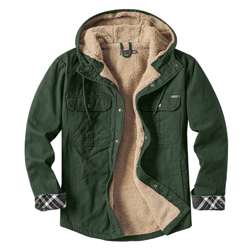 Jack Washington Hooded Velvet Jacket for Men – Winter Wear