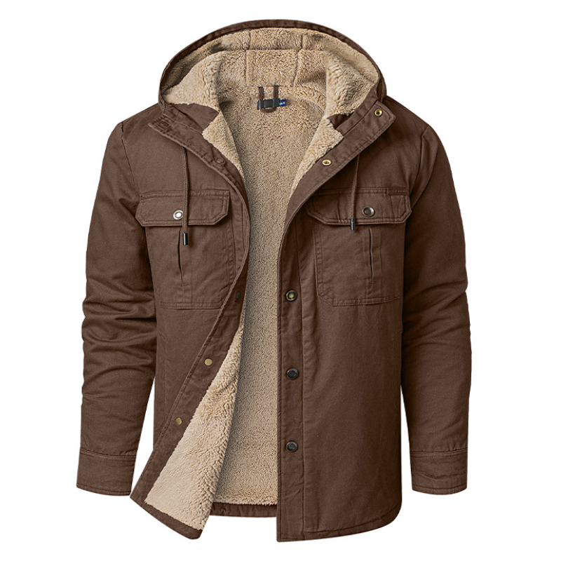 Jack Washington Hooded Velvet Jacket for Men – Winter Wear