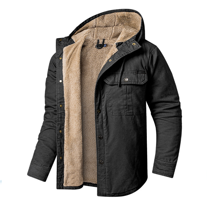 Jack Washington Hooded Velvet Jacket for Men – Winter Wear