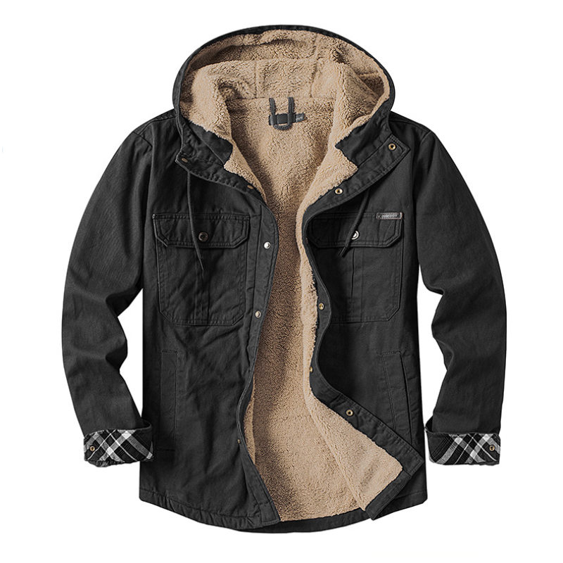 Jack Washington Hooded Velvet Jacket for Men – Winter Wear