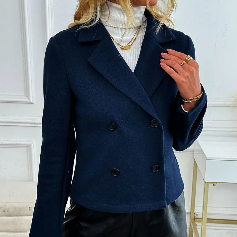Autumn Blazer High Street Women New Solid Fashion Long Sleeve Sexy Open Front Office Jacket Short Female Coat Clothing Crop Top
