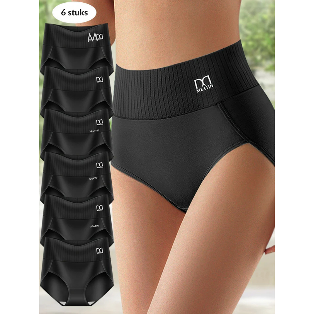 Shapelex  6 pack Ademende & Comfortabele Hoge Tailleonderbroeken met Buiksteun
