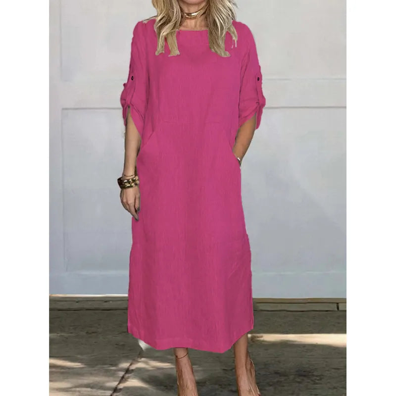 Chloe™ | Elegant Pocket Midi Dress